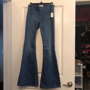Free people penny pull on flare jeans